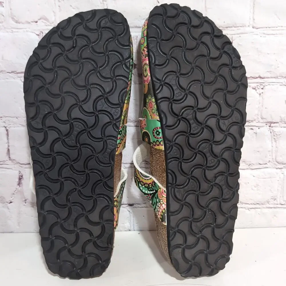 Birki's By Birkenstock Size 8 Paisley Slip On Clogs Mary Jane Flower Flor Lined - Picture 5 of 10